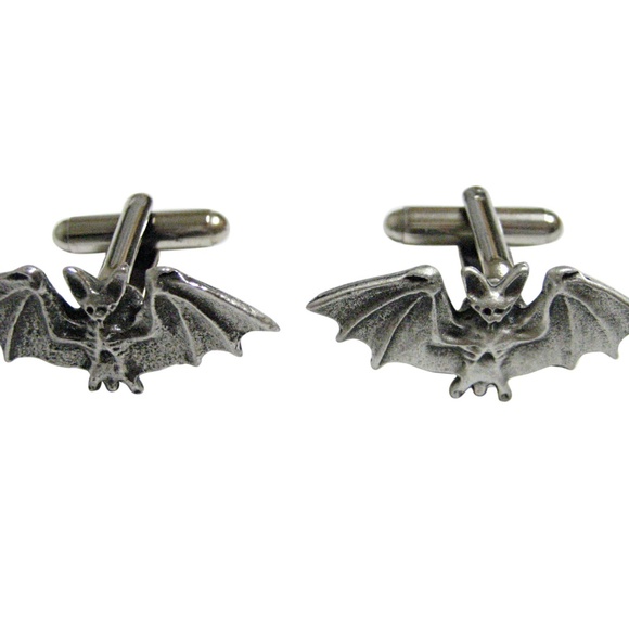 Kiola Designs Small Pewter Bat Cufflinks
